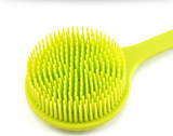 Exfoliating Silicone Body Scrubber Easy to Clean, Lathers Well, Long Lasting, and More Hygienic Than Traditional Loofah ,Long Handle