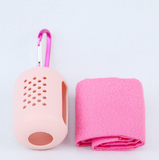 Microfiber sports quick-drying towel outdoor travel wipe sweat towel running fitness ice towel portable silicone storage