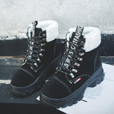 Europe and the United States autumn and winter new ins fashion new plus velvet women's boots cattle suede platform boots