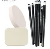 Alta calidad cepillos de ojos Eyeliner cepillos cosméticos Puff esponja de maquillaje profesional herramientas de cepillo 8 unids/set