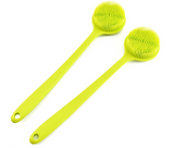 Exfoliating Silicone Body Scrubber Easy to Clean, Lathers Well, Long Lasting, and More Hygienic Than Traditional Loofah ,Long Handle
