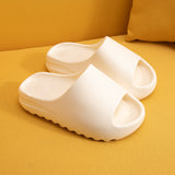 Thick Bottom Increased Couple Slippers Female New Shoes Fish Mouth Serrated Net Red