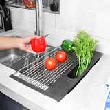 Folding Stainless Steel Storage And Draining Dish Rack