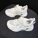 Women's platform sole mesh sneakers