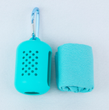 Microfiber sports quick-drying towel outdoor travel wipe sweat towel running fitness ice towel portable silicone storage