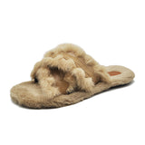 Fleece slippers cross slippers
