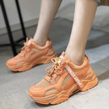 Women's platform sole mesh sneakers