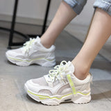Women's platform sole mesh sneakers