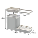 Dishwashing Brush Pot Artifact Pressing Liquid Box Sponge Wipe Combination Kitchen Dishwasher Automatic Liquid Cleaning Brush