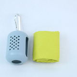 Microfiber sports quick-drying towel outdoor travel wipe sweat towel running fitness ice towel portable silicone storage