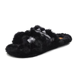 Fleece slippers cross slippers
