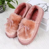 Ladies winter cotton slippers bow Home Furnishing plush suede thickened bag with warm indoor antiskid shoes in Cixi