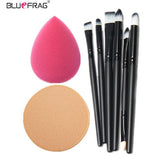 Alta calidad cepillos de ojos Eyeliner cepillos cosméticos Puff esponja de maquillaje profesional herramientas de cepillo 8 unids/set