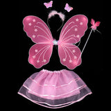 Three-piece dress with butterfly wings