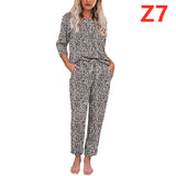Tie-Dye Printed Long-Sleeved Trousers Split Pajamas