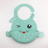 Baby silicone bib three-dimensional rice bowl