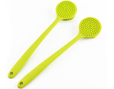 Exfoliating Silicone Body Scrubber Easy to Clean, Lathers Well, Long Lasting, and More Hygienic Than Traditional Loofah ,Long Handle
