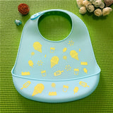 Baby silicone bib three-dimensional rice bowl