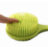 Exfoliating Silicone Body Scrubber Easy to Clean, Lathers Well, Long Lasting, and More Hygienic Than Traditional Loofah ,Long Handle