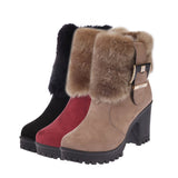 Belt buckle plus velvet booties round head with Martin boots